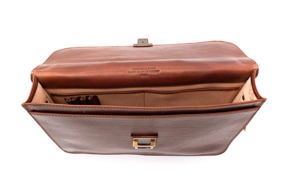 Leather business bag big with one pocket