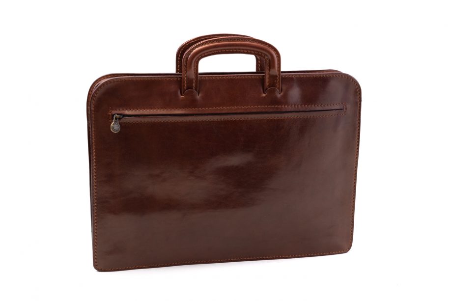 Leather briefcase with folder