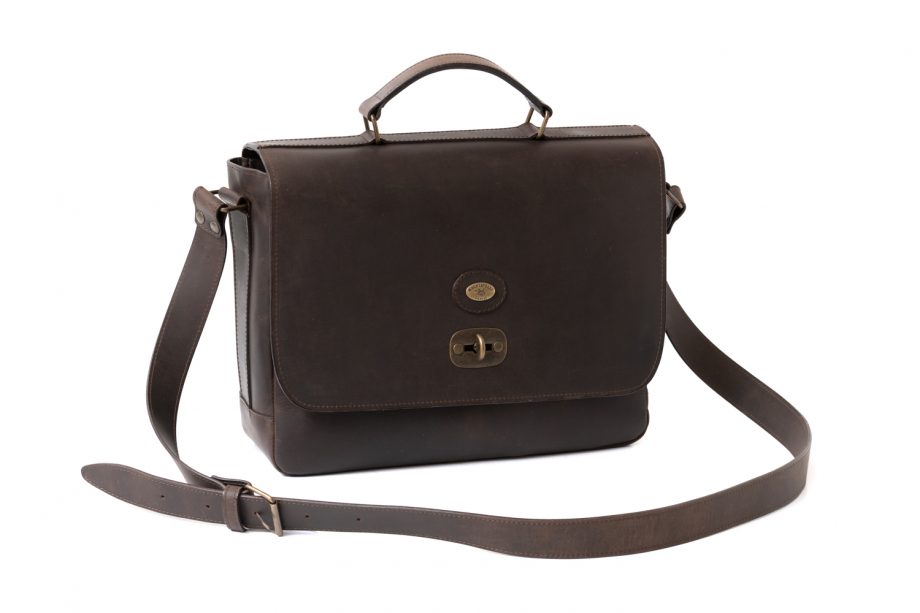 Leather laptop bag with handle