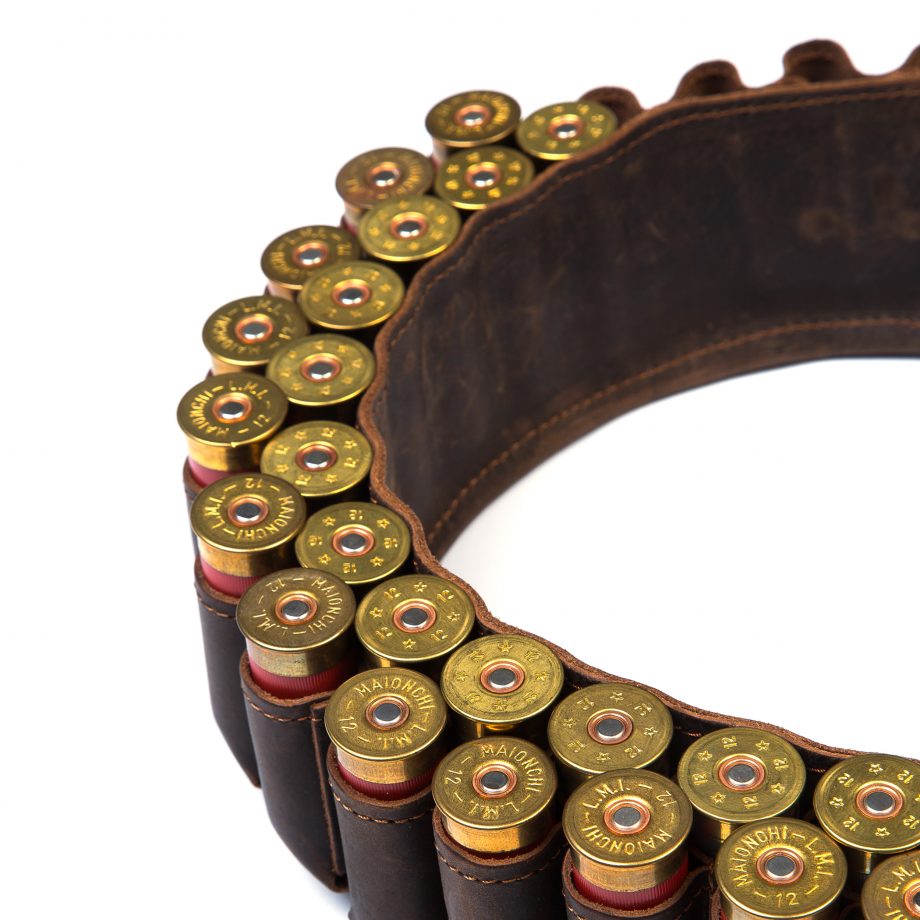 Leather cartridge belt for 50 bullets caliber 12