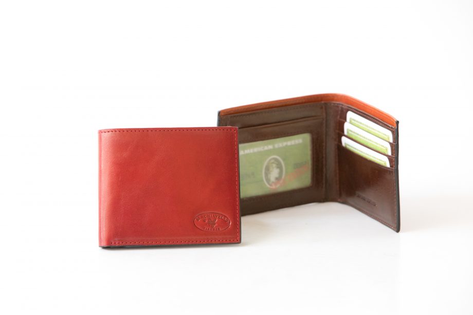 Leather man wallet with card window