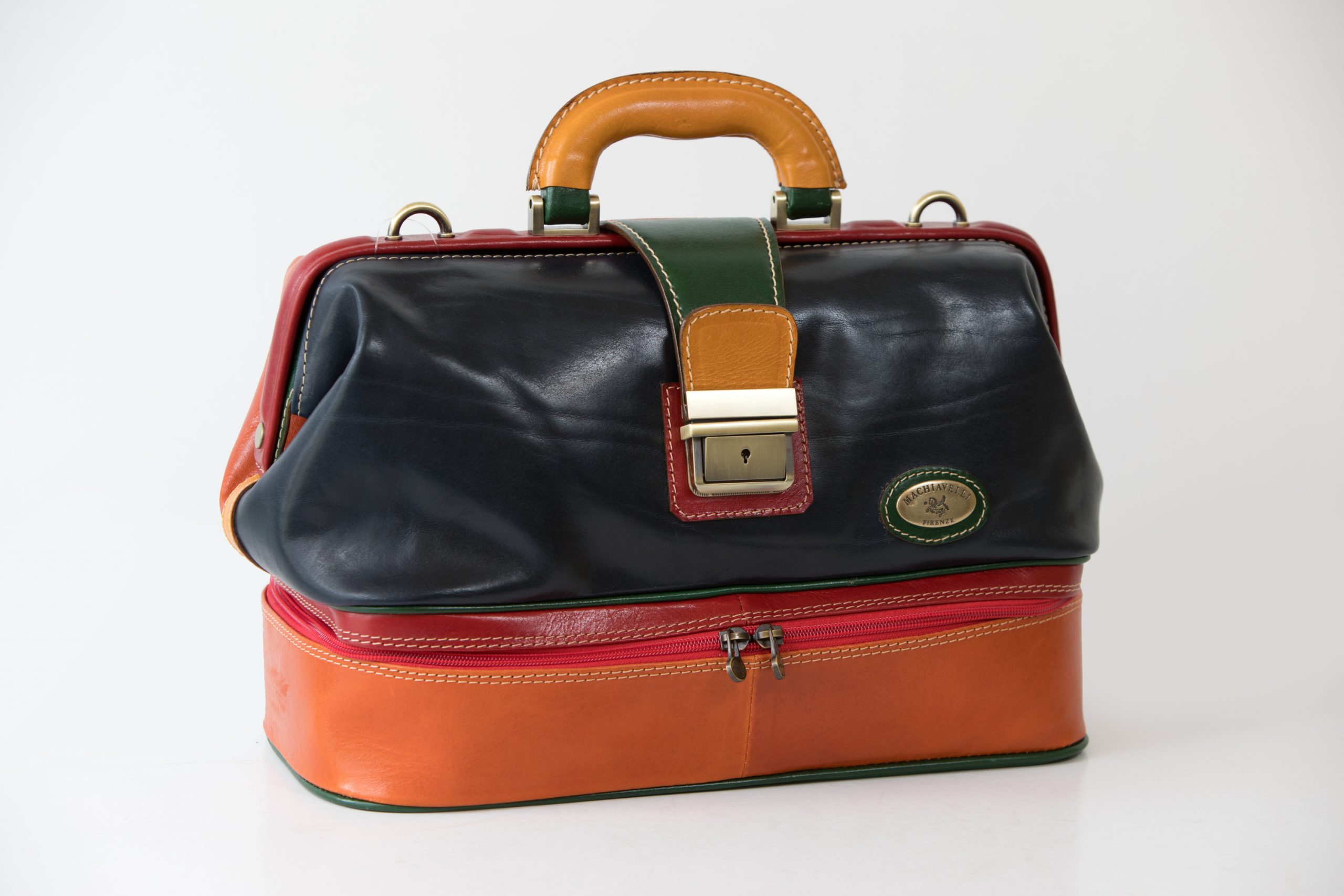 doctor bag professional multicolor compartment - Machiavelli Leather